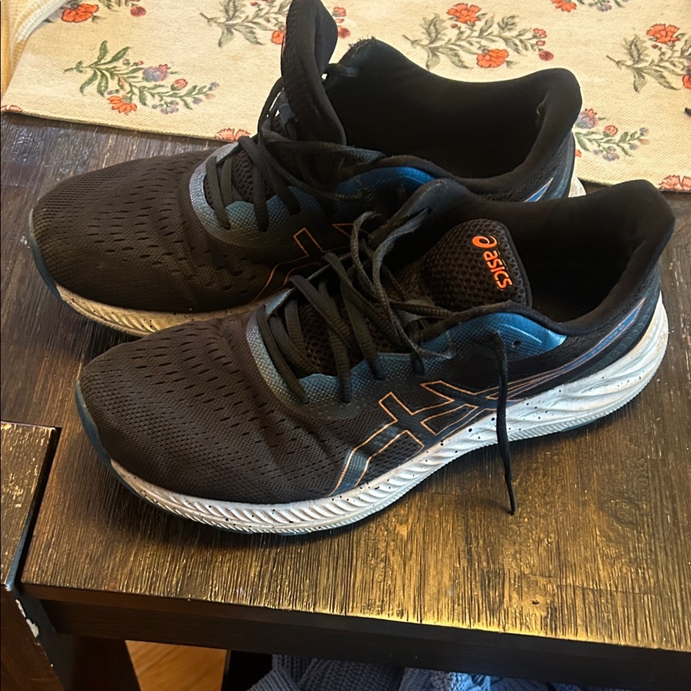 ASICS Black and Blue Athletic Sneakers
